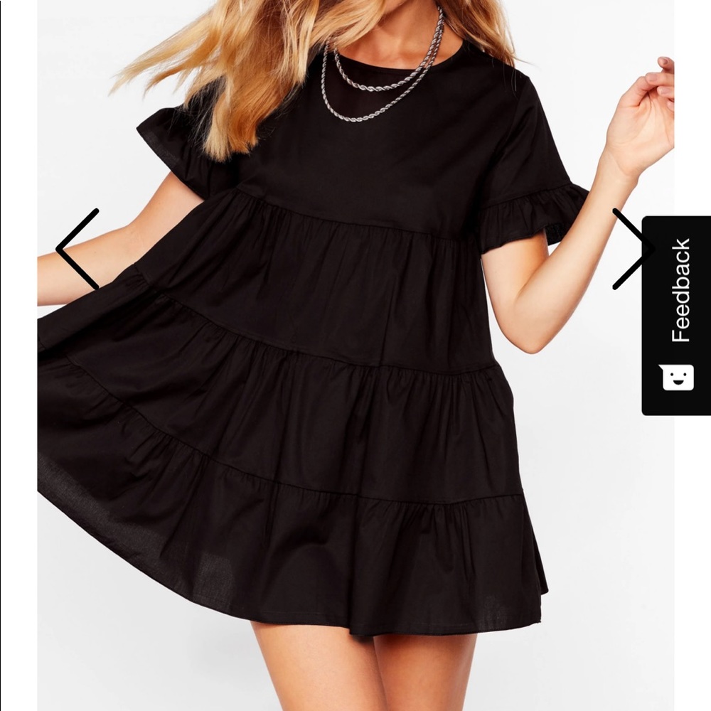 Black nasty gal mini smock dress